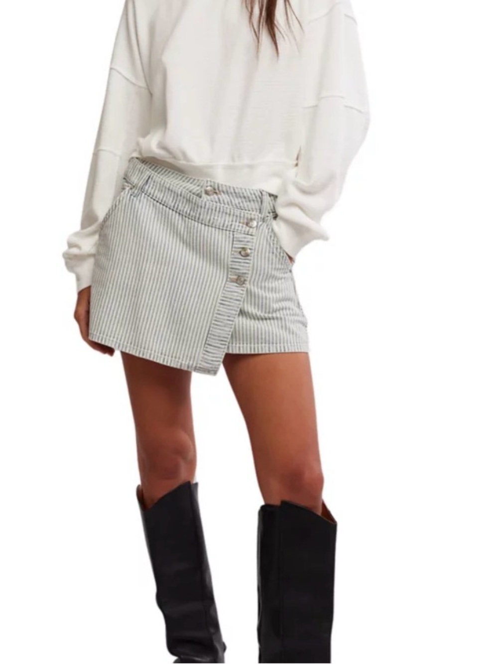 Free People New We the Free Wynne Railroad Skirt Size 26